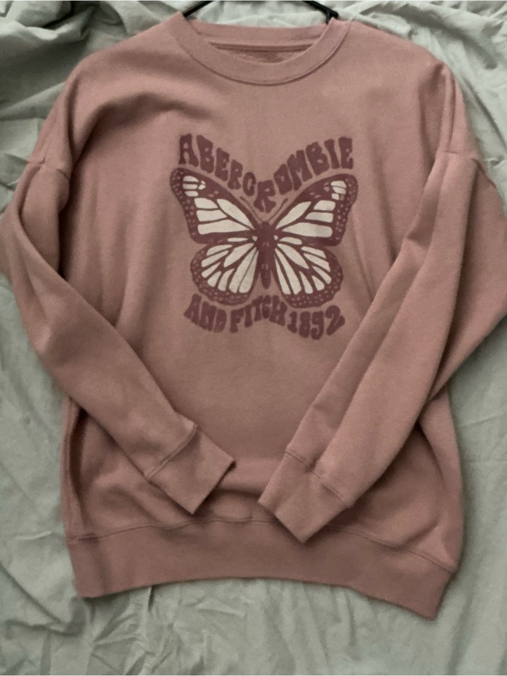 abercrombie kids Dusty Rose Butterfly Graphic Sweatshirt